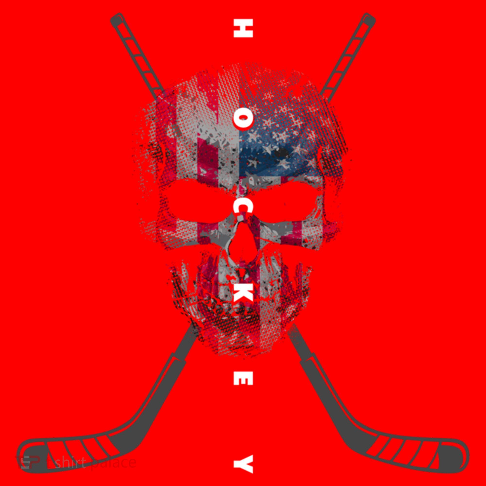 American Flag Skull Hockey Hockey Gift Santa Hat