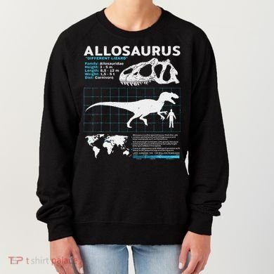 Allosaurus Fact Sheet Dinosaur Facts Women's Sweatshirt