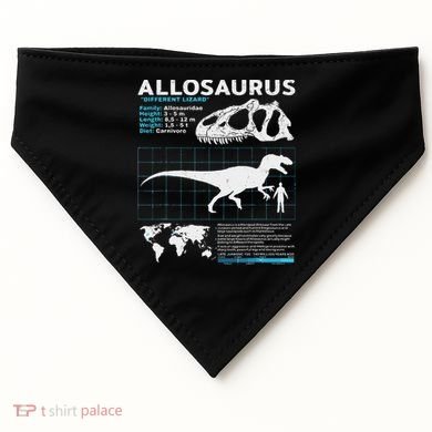 Allosaurus Fact Sheet Dinosaur Facts USA-Made Doggie Bandana
