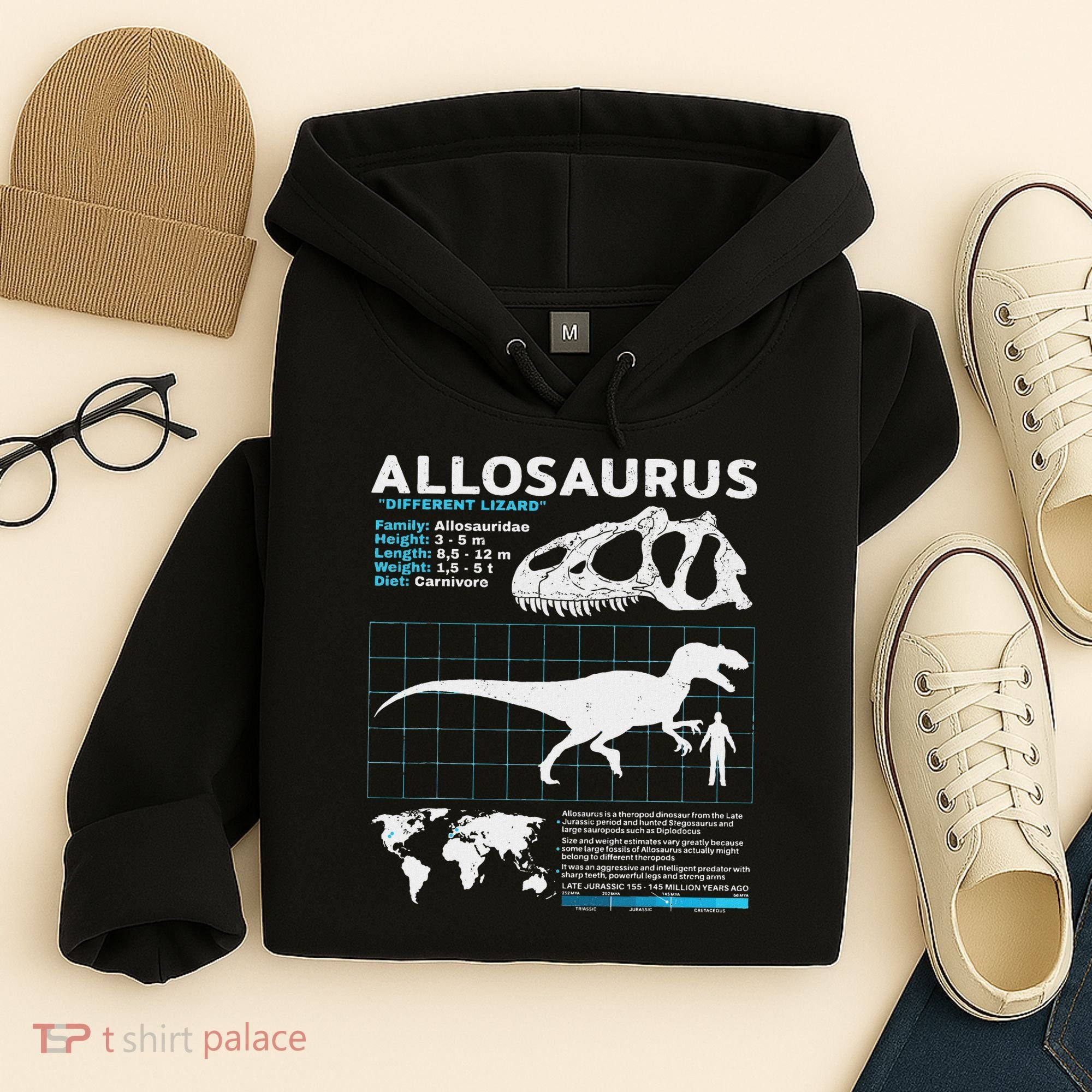Allosaurus Fact Sheet Dinosaur Facts Hoodie