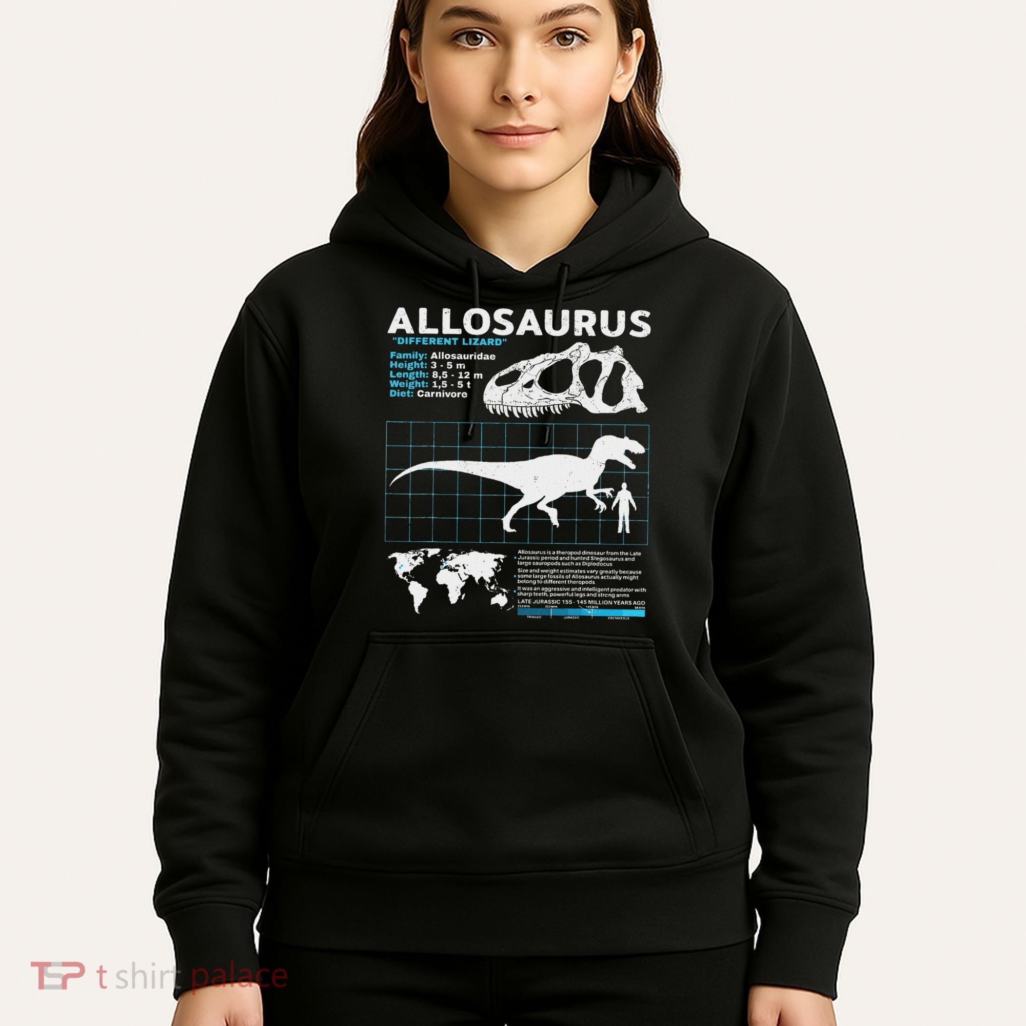 Allosaurus Fact Sheet Dinosaur Facts Hoodie