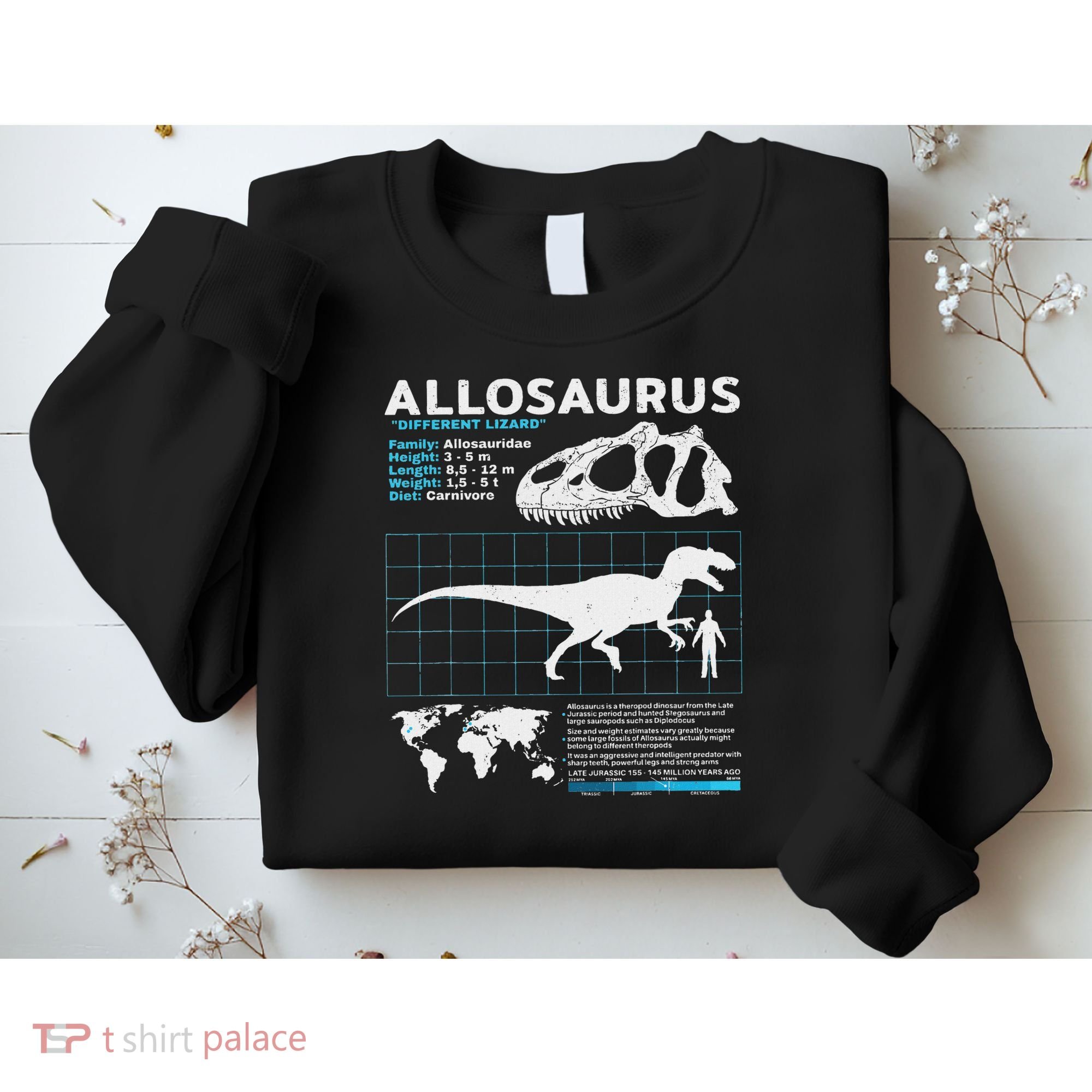 Allosaurus Fact Sheet Dinosaur Facts Sweatshirt