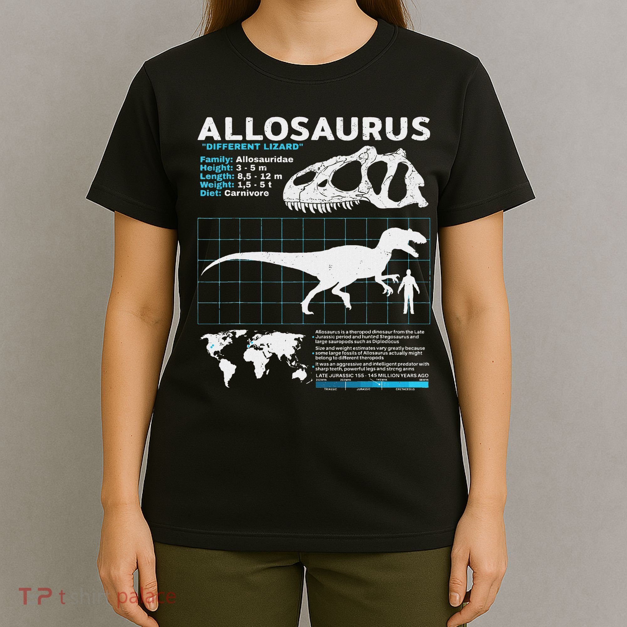 Allosaurus Fact Sheet Dinosaur Facts T-Shirt