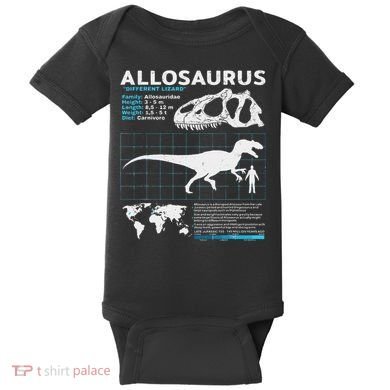Allosaurus Fact Sheet Dinosaur Facts Baby Bodysuit