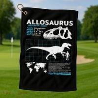 Allosaurus Fact Sheet Dinosaur Facts Golf Towel thumb 1