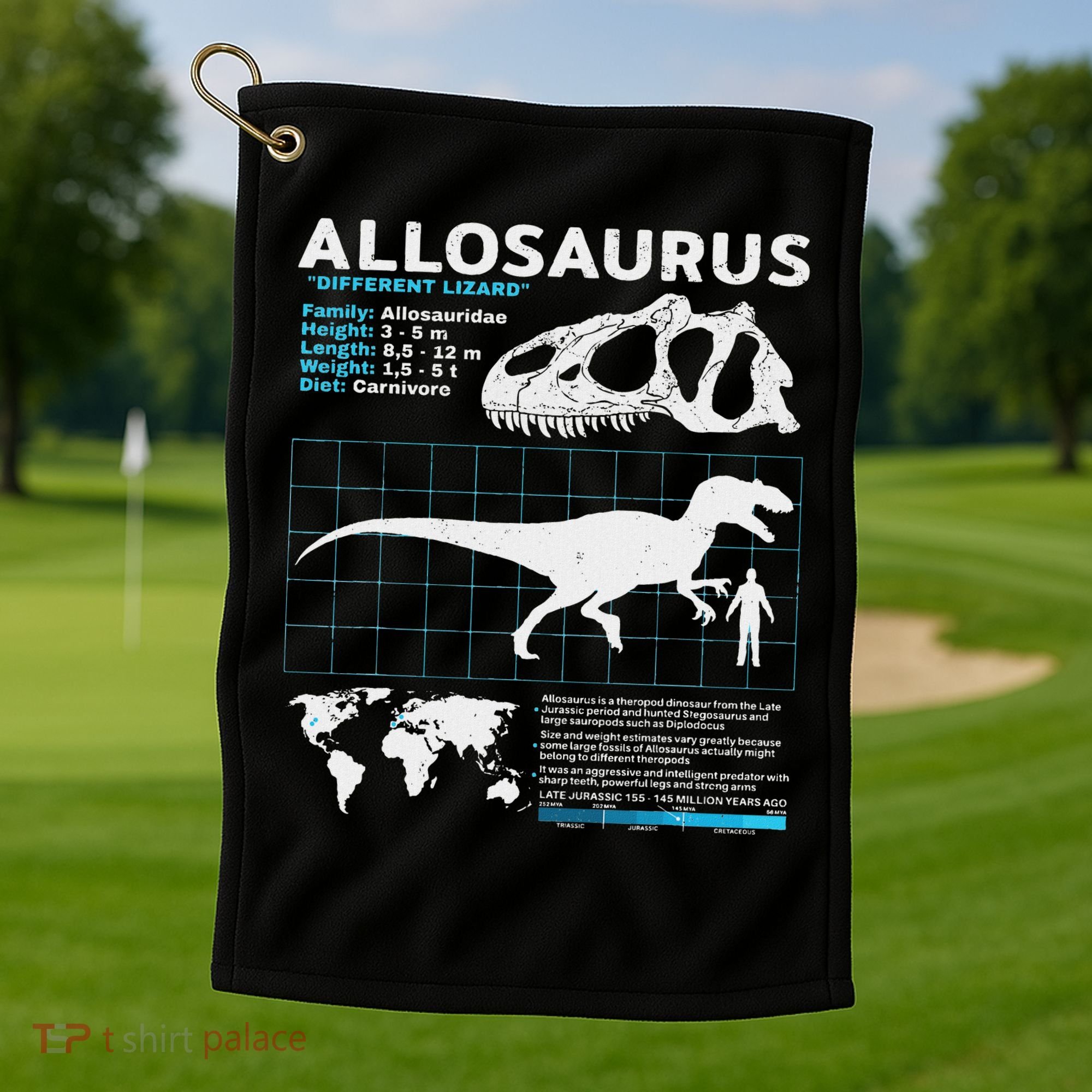 Allosaurus Fact Sheet Dinosaur Facts Golf Towel