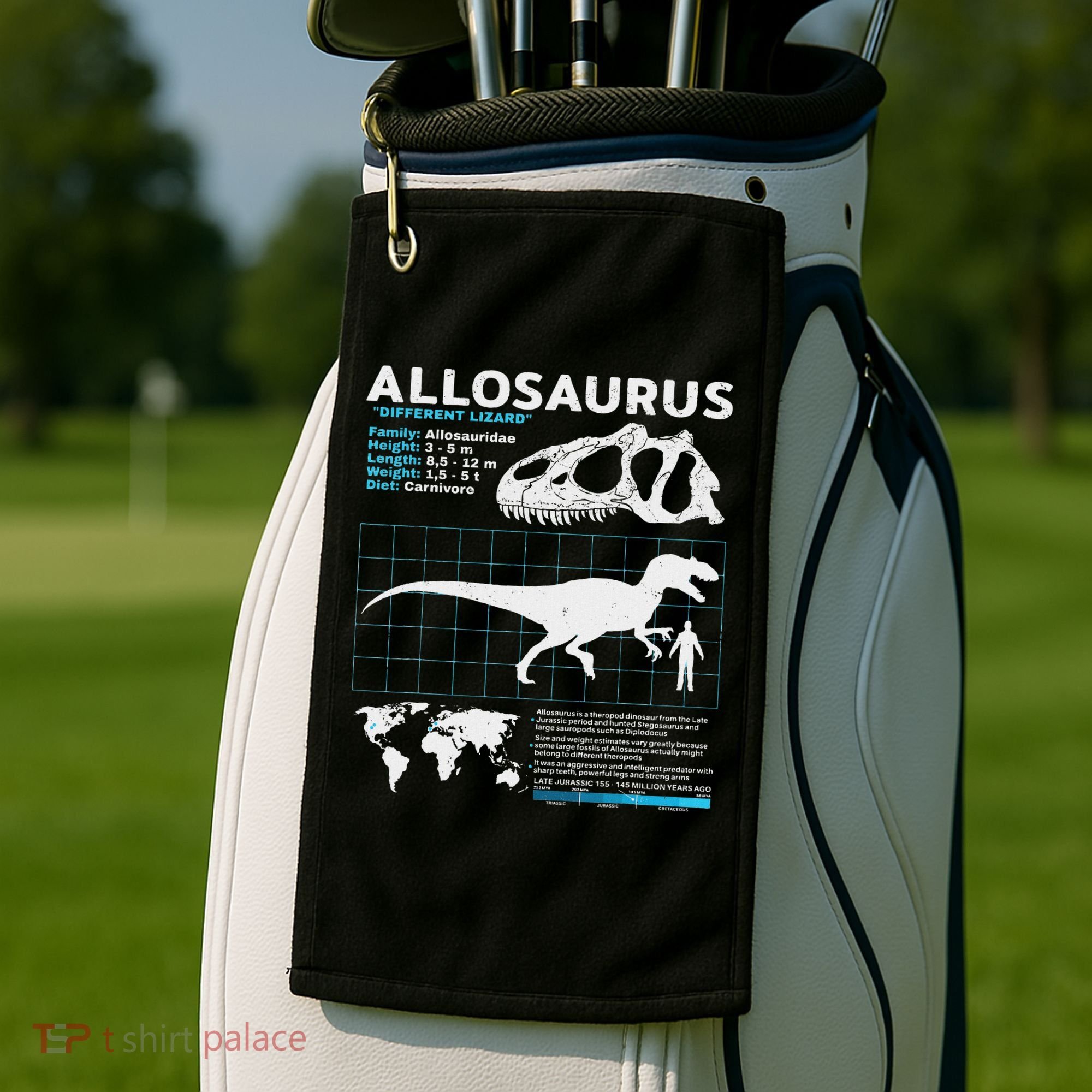 Allosaurus Fact Sheet Dinosaur Facts Golf Towel