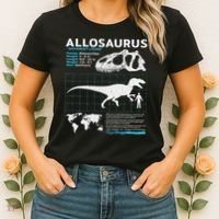 Allosaurus Fact Sheet Dinosaur Facts Women's T-Shirt thumb 2