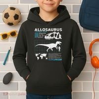Allosaurus Fact Sheet Dinosaur Facts Kids Hoodie thumb 2