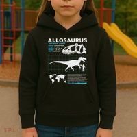 Allosaurus Fact Sheet Dinosaur Facts Kids Hoodie thumb 3