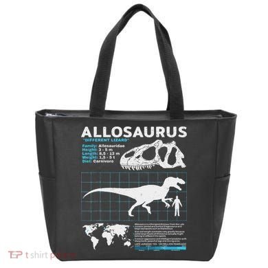 Allosaurus Fact Sheet Dinosaur Facts Tote Bag