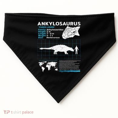 Ankylosaurus fact sheet Dinosaur Facts Gift USA-Made Doggie Bandana