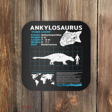 Ankylosaurus fact sheet Dinosaur Facts Gift Coaster