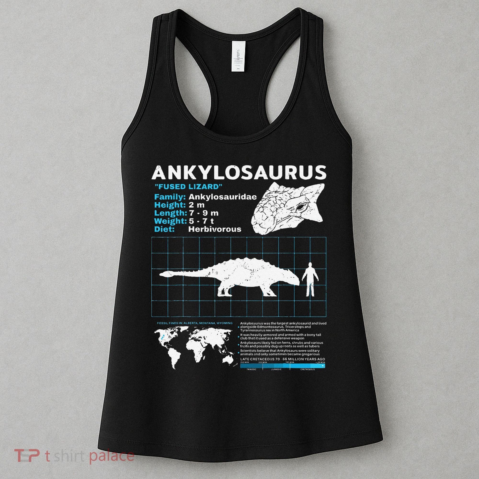 Ankylosaurus fact sheet Dinosaur Facts Gift Women's Tank Top