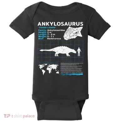 Ankylosaurus fact sheet Dinosaur Facts Gift Baby Bodysuit