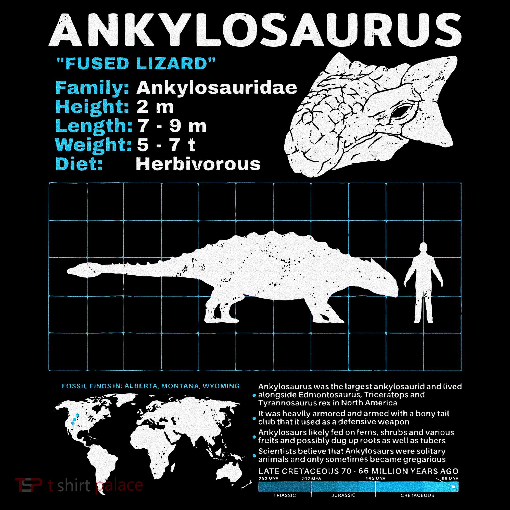 Ankylosaurus fact sheet Dinosaur Facts Gift Baby Bodysuit