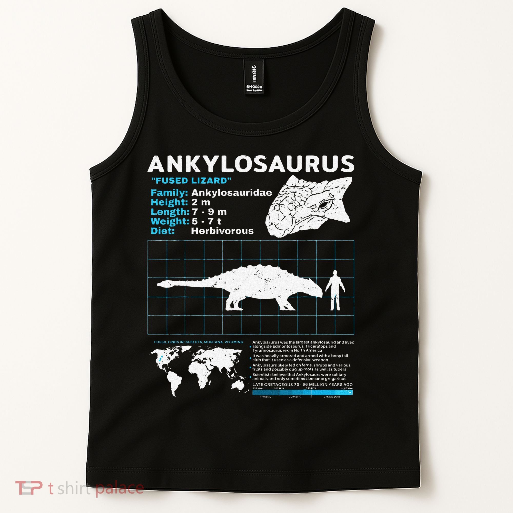 Ankylosaurus fact sheet Dinosaur Facts Gift Tank Top