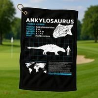 Ankylosaurus fact sheet Dinosaur Facts Gift Golf Towel thumb 1