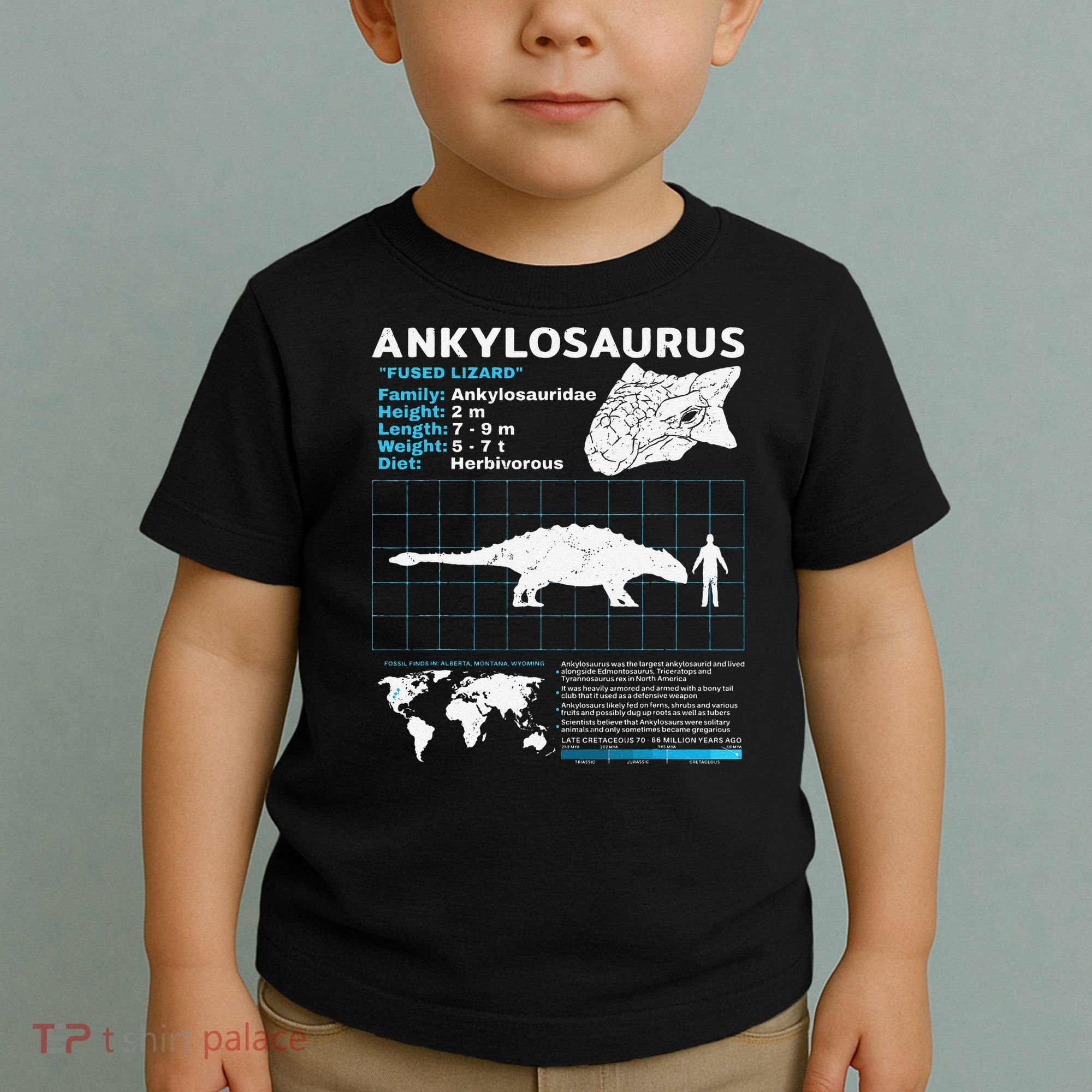 Ankylosaurus fact sheet Dinosaur Facts Gift Toddler T-Shirt