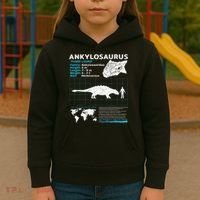 Ankylosaurus fact sheet Dinosaur Facts Gift Kids Hoodie thumb 3