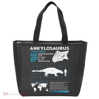 Ankylosaurus fact sheet Dinosaur Facts Gift Tote Bag