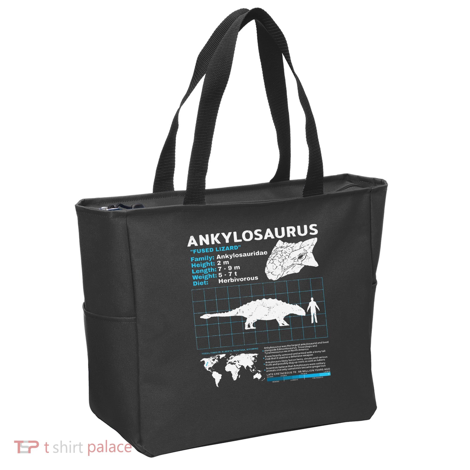 Ankylosaurus fact sheet Dinosaur Facts Gift Tote Bag