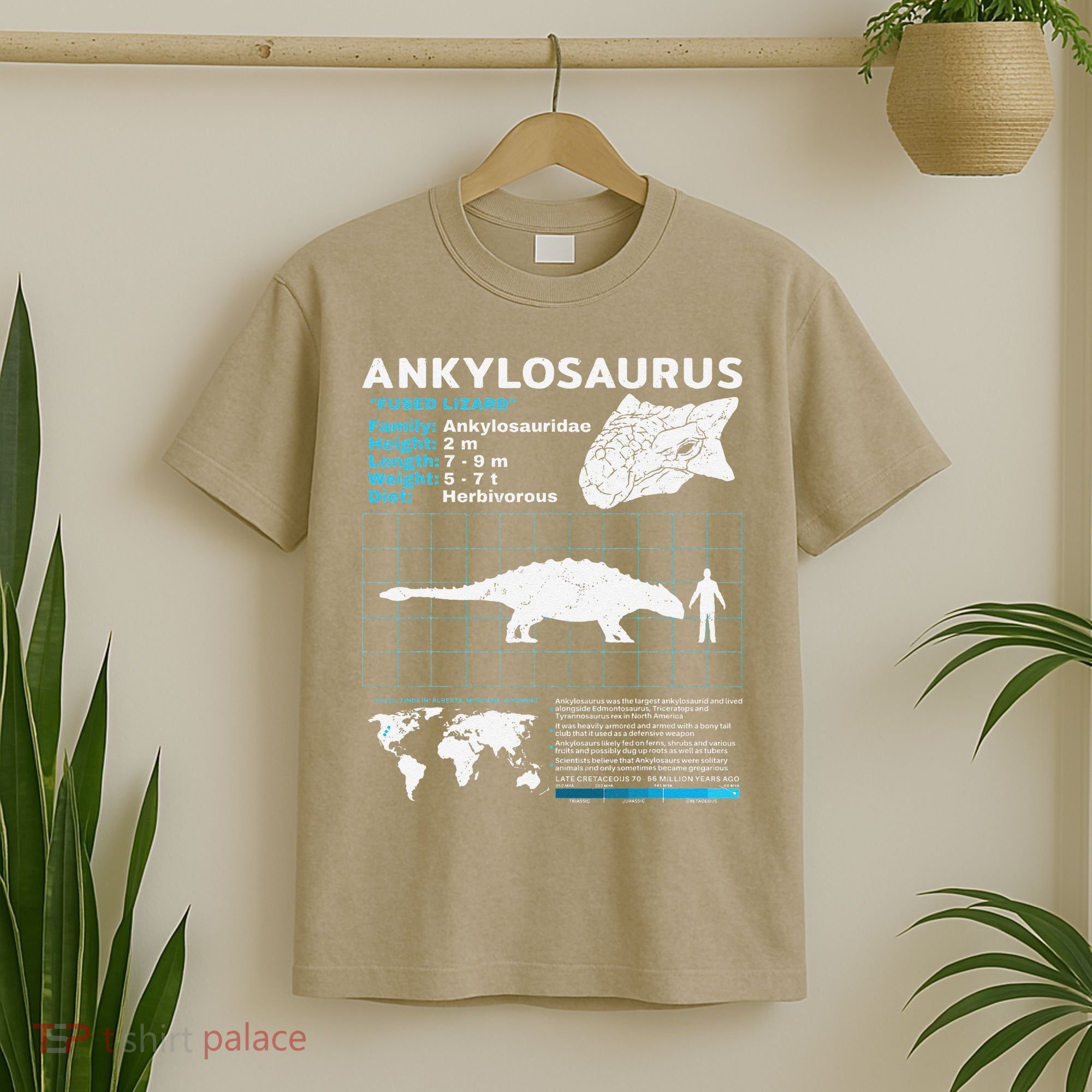 Ankylosaurus fact sheet Dinosaur Facts Gift T-Shirt