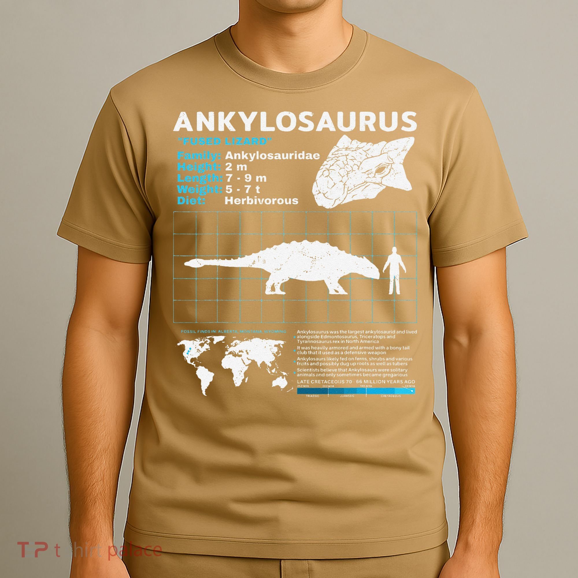 Ankylosaurus fact sheet Dinosaur Facts Gift T-Shirt