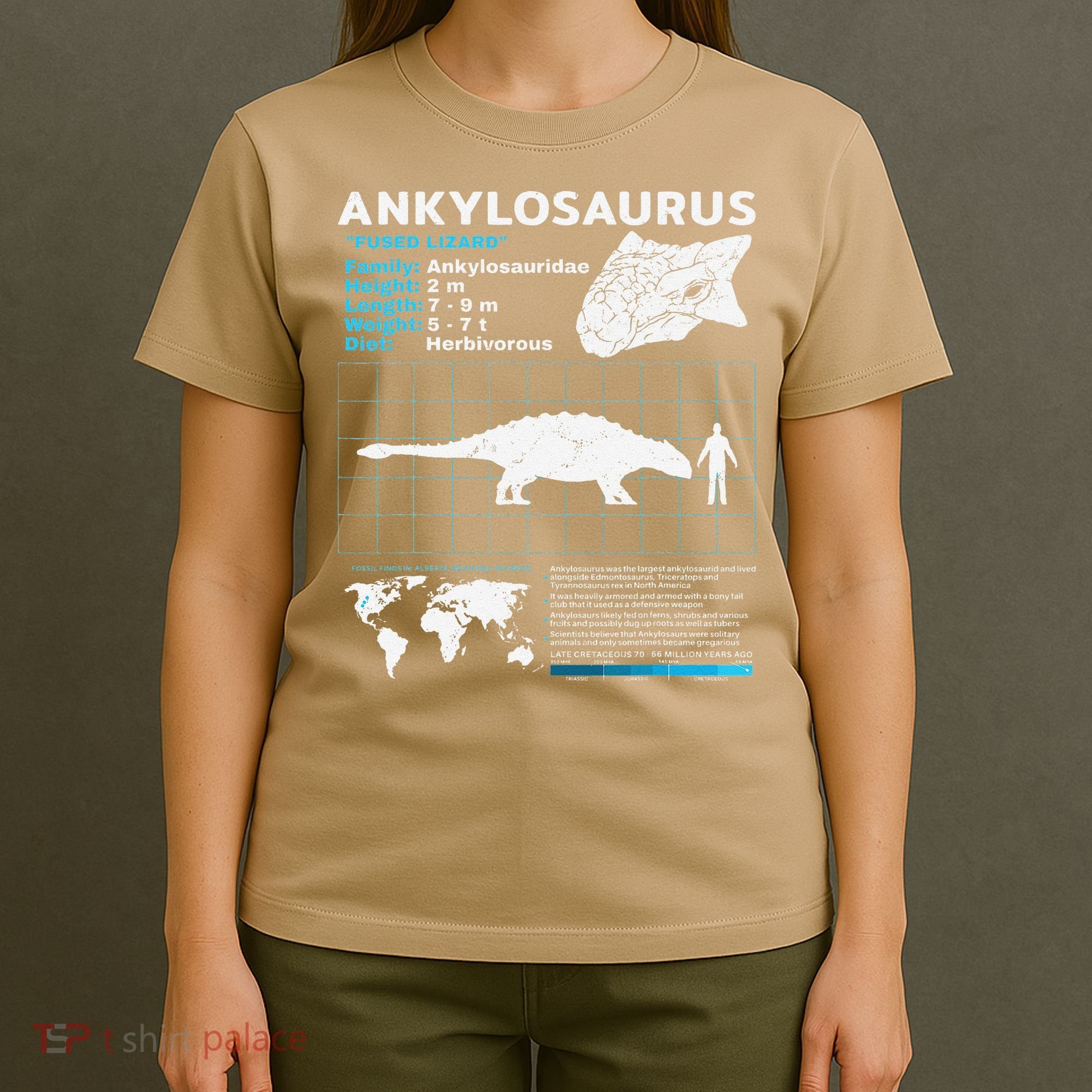 Ankylosaurus fact sheet Dinosaur Facts Gift T-Shirt