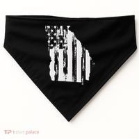 American Flag State Of Georgia Distressed Patriotic USA-Made Doggie Bandana thumb 0