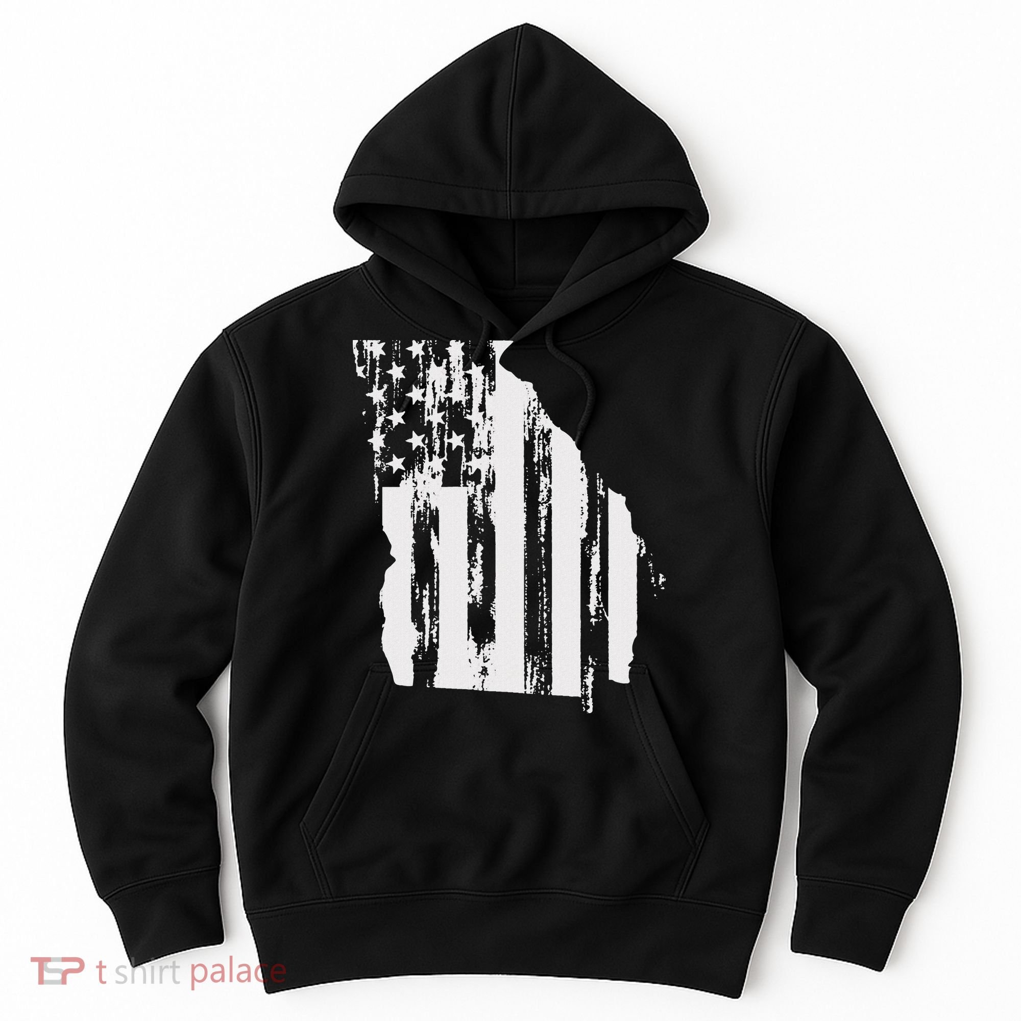 American Flag State Of Georgia Distressed Patriotic Hoodie