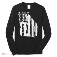 American Flag State Of Georgia Distressed Patriotic Long Sleeve Shirt thumb 0