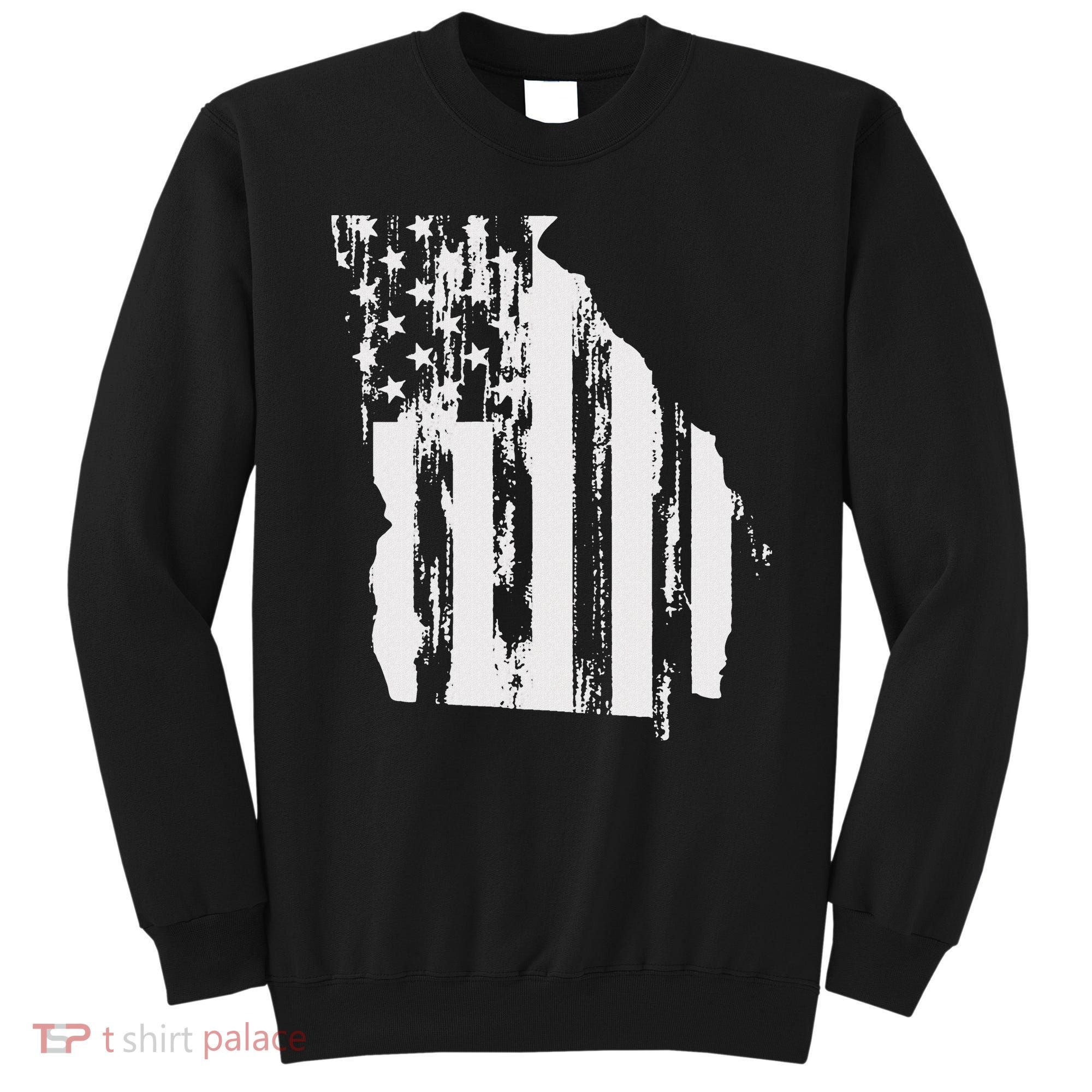 American Flag State Of Georgia Distressed Patriotic Sweatshirt