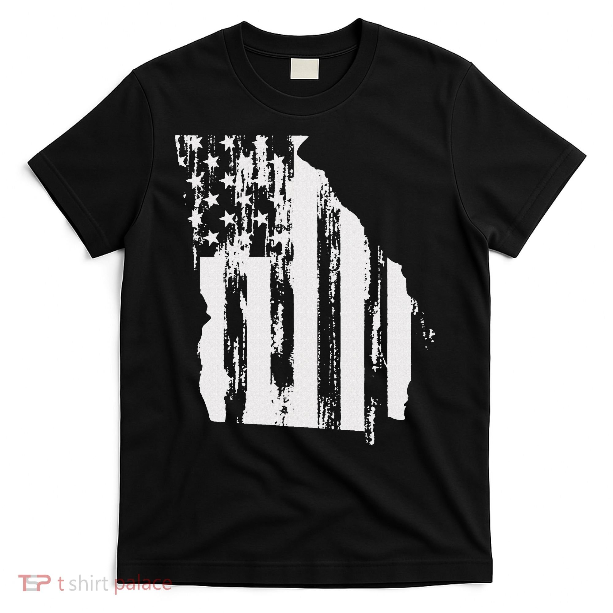 American Flag State Of Georgia Distressed Patriotic T-Shirt