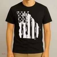 American Flag State Of Georgia Distressed Patriotic T-Shirt thumb 3