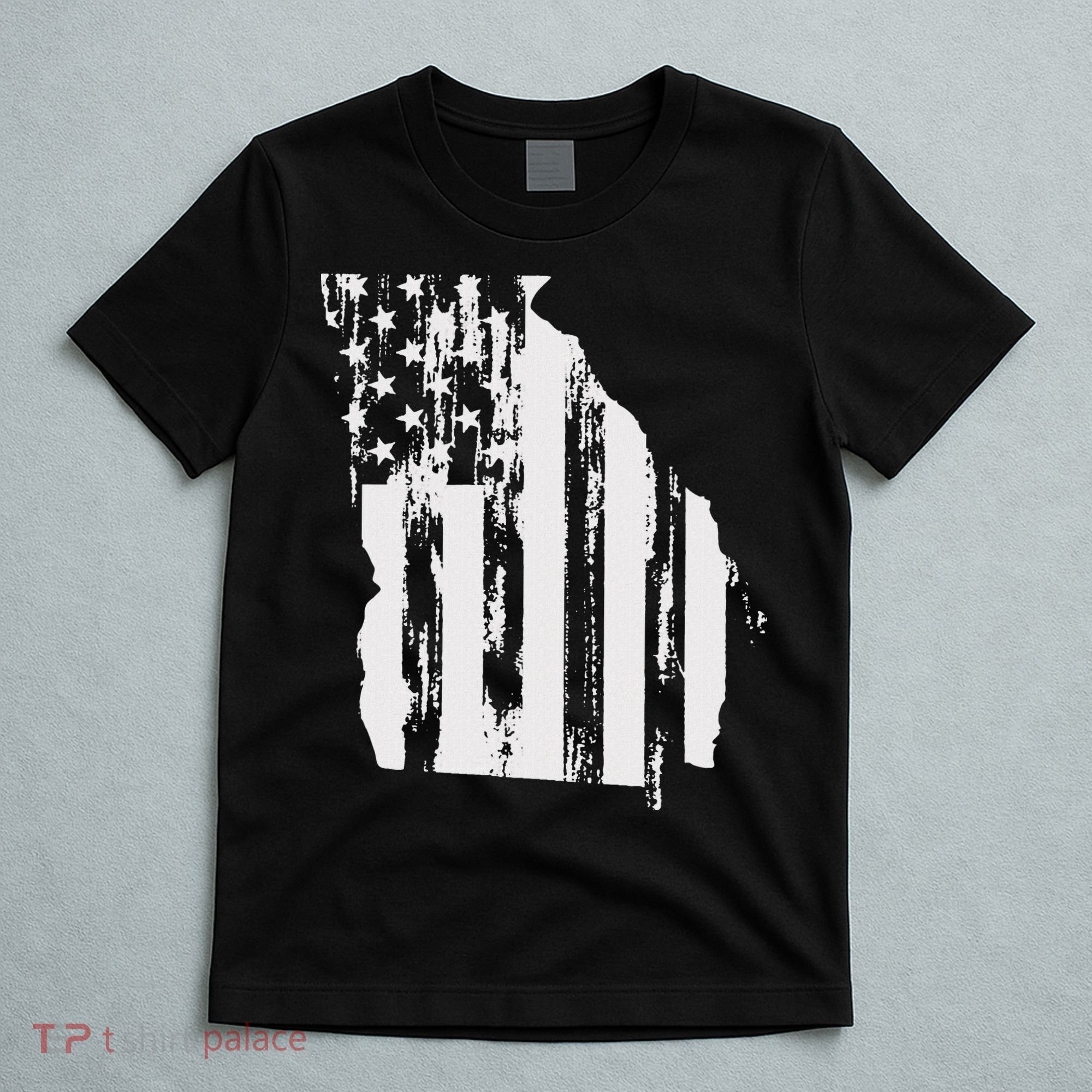 American Flag State Of Georgia Distressed Patriotic T-Shirt