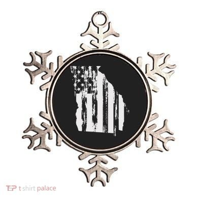 American Flag State Of Georgia Distressed Patriotic Ornament