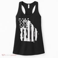 American Flag State Of Georgia Distressed Patriotic Women's Tank Top thumb 0