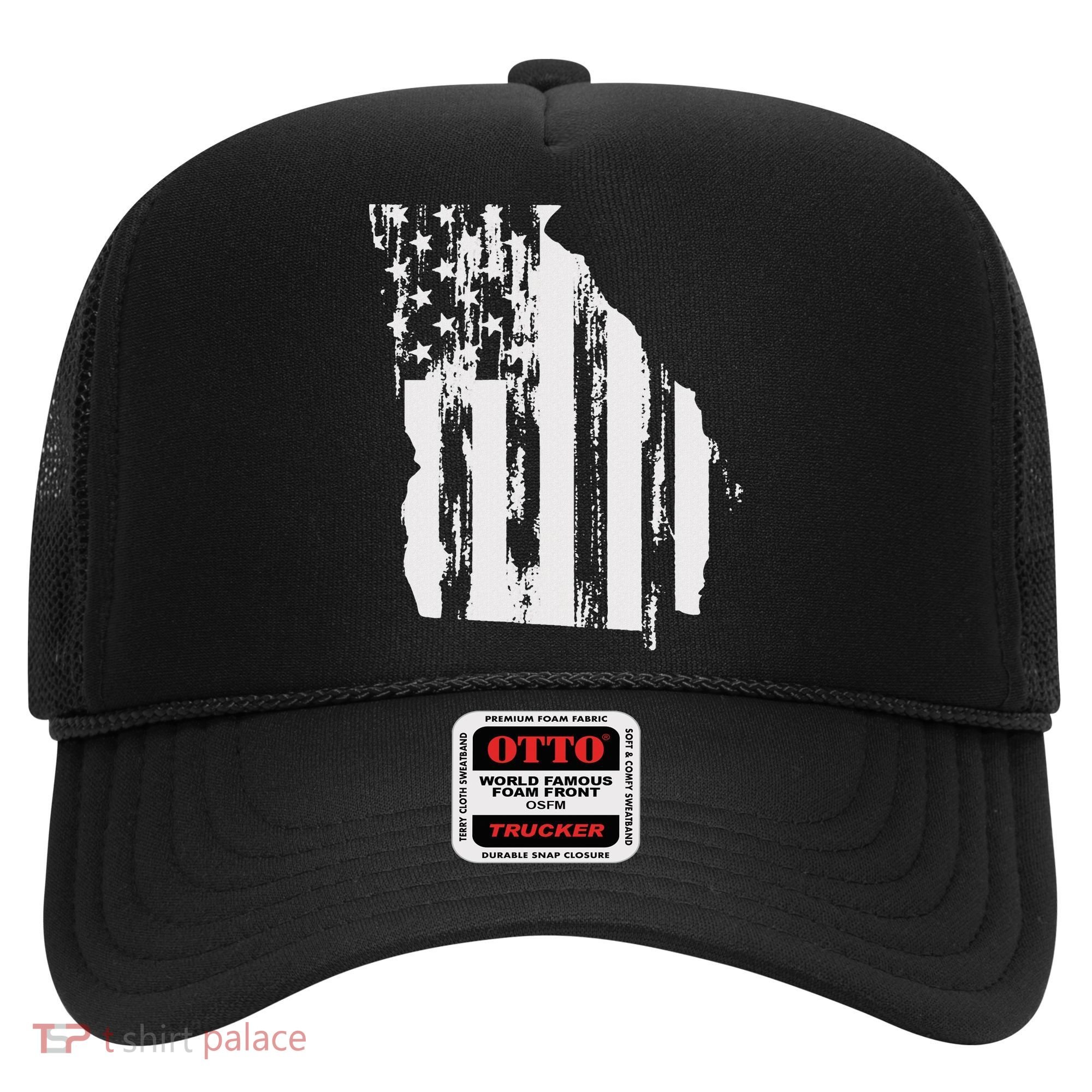 American Flag State Of Georgia Distressed Patriotic Hat