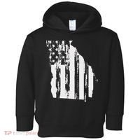 American Flag State Of Georgia Distressed Patriotic Toddler Hoodie thumb 0
