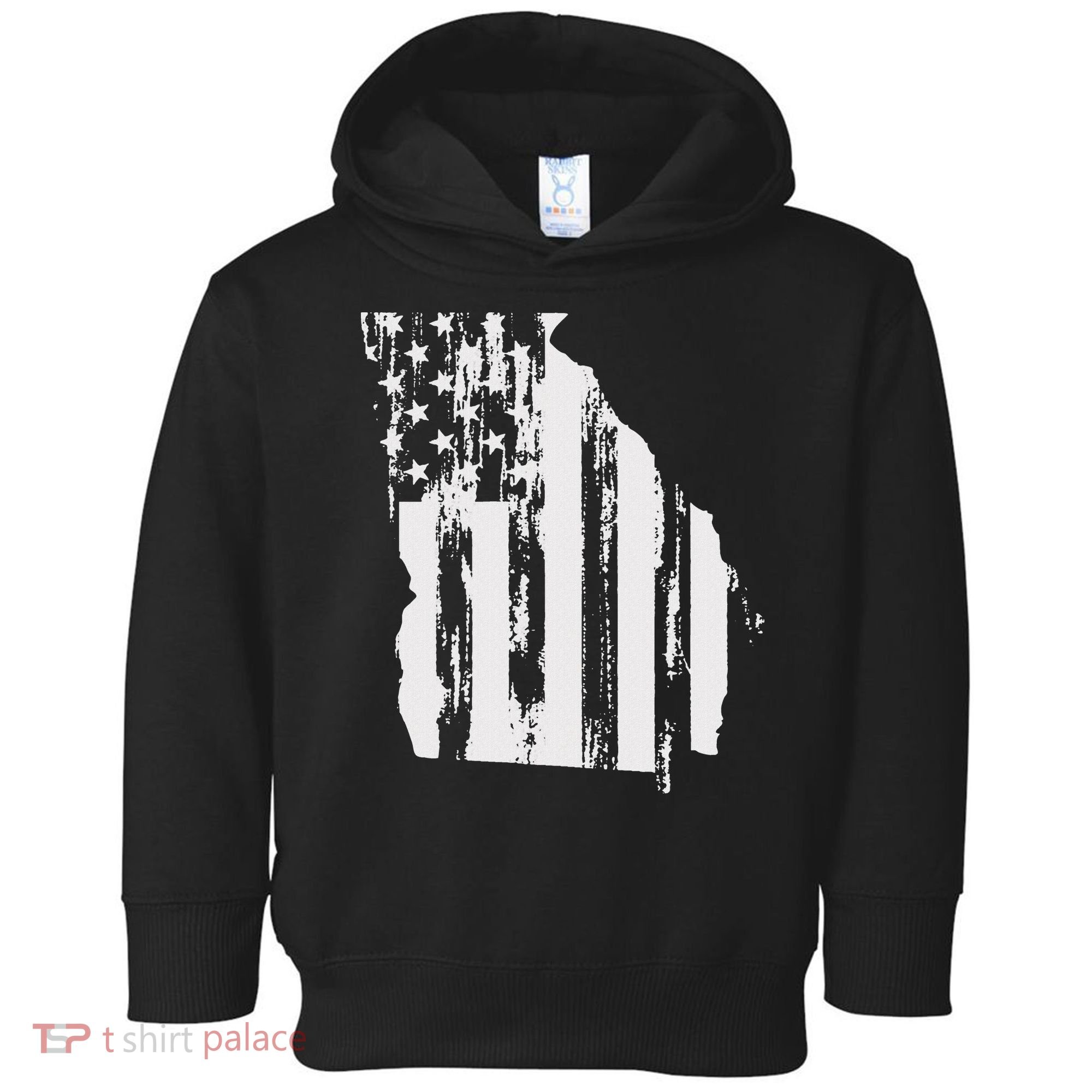 American Flag State Of Georgia Distressed Patriotic Toddler Hoodie