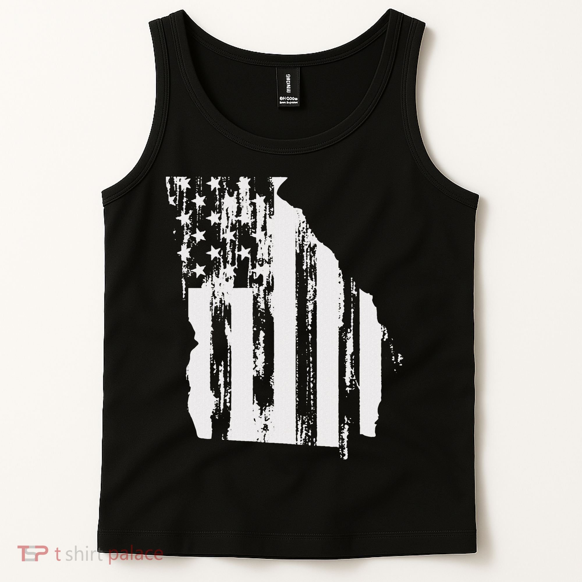 American Flag State Of Georgia Distressed Patriotic Tank Top