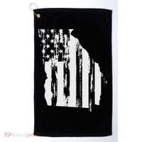 American Flag State Of Georgia Distressed Patriotic Golf Towel thumb 0