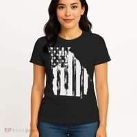American Flag State Of Georgia Distressed Patriotic Women's T-Shirt thumb 4