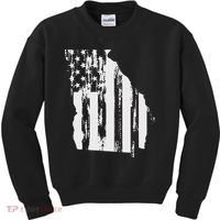 American Flag State Of Georgia Distressed Patriotic Kids Sweatshirt thumb 0