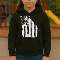 American Flag State Of Georgia Distressed Patriotic Kids Hoodie thumb 3