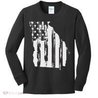 American Flag State Of Georgia Distressed Patriotic Kids Long Sleeve Shirt thumb 0
