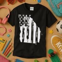 American Flag State Of Georgia Distressed Patriotic Kids T-Shirt thumb 3