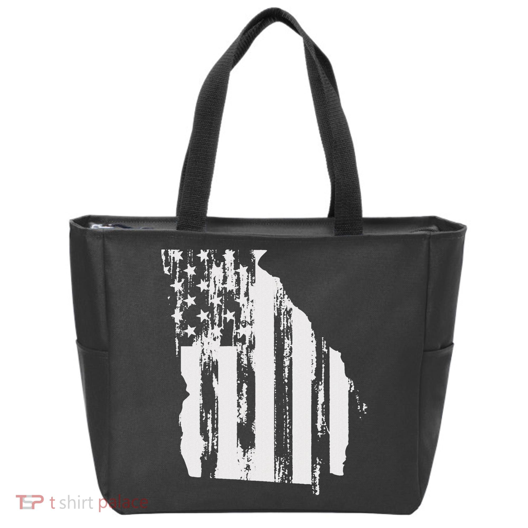 American Flag State Of Georgia Distressed Patriotic Tote Bag