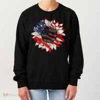 American Flag Sunflower 4th Of July Women's Sweatshirt thumb 0